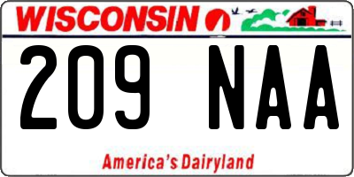 WI license plate 209NAA