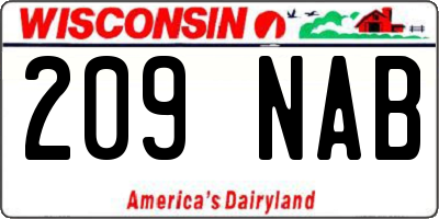 WI license plate 209NAB