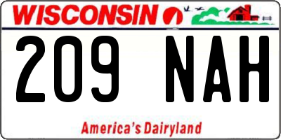 WI license plate 209NAH