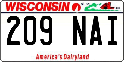 WI license plate 209NAI