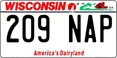WI license plate 209NAP