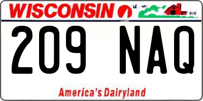 WI license plate 209NAQ