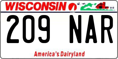 WI license plate 209NAR