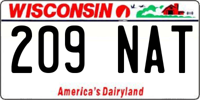 WI license plate 209NAT