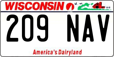 WI license plate 209NAV