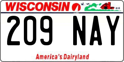 WI license plate 209NAY