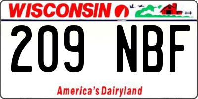 WI license plate 209NBF