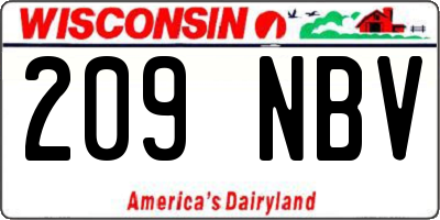 WI license plate 209NBV