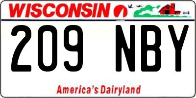 WI license plate 209NBY