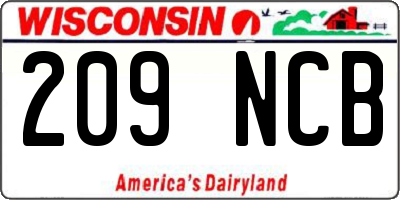 WI license plate 209NCB