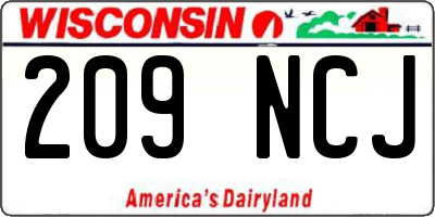 WI license plate 209NCJ