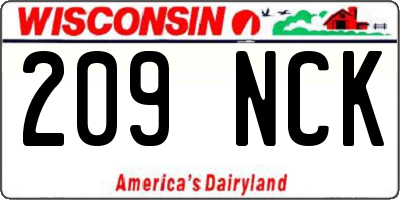 WI license plate 209NCK