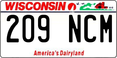 WI license plate 209NCM