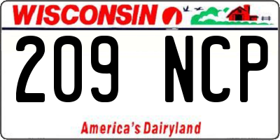 WI license plate 209NCP