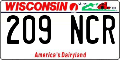 WI license plate 209NCR