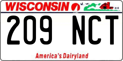 WI license plate 209NCT
