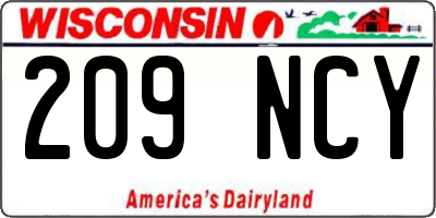 WI license plate 209NCY