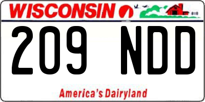 WI license plate 209NDD