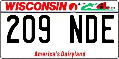 WI license plate 209NDE
