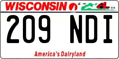 WI license plate 209NDI