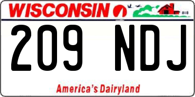 WI license plate 209NDJ