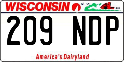 WI license plate 209NDP