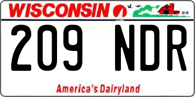 WI license plate 209NDR