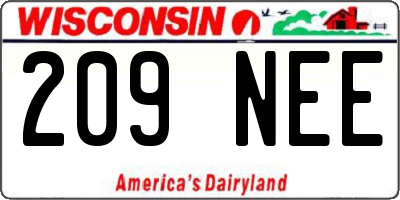 WI license plate 209NEE
