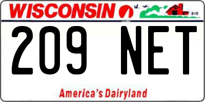 WI license plate 209NET