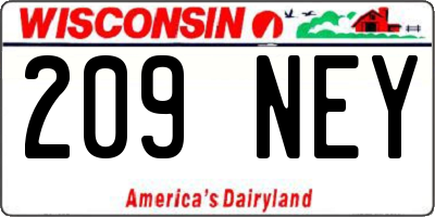 WI license plate 209NEY