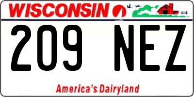 WI license plate 209NEZ