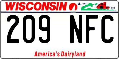 WI license plate 209NFC