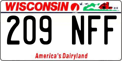 WI license plate 209NFF