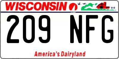 WI license plate 209NFG