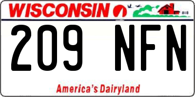 WI license plate 209NFN