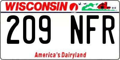 WI license plate 209NFR