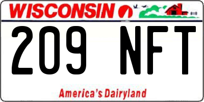 WI license plate 209NFT