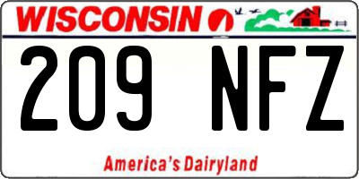 WI license plate 209NFZ
