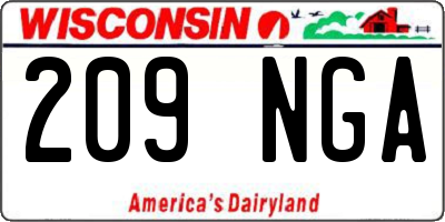 WI license plate 209NGA