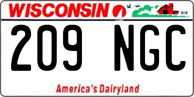 WI license plate 209NGC