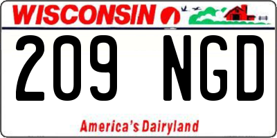 WI license plate 209NGD