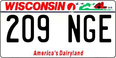 WI license plate 209NGE