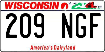 WI license plate 209NGF