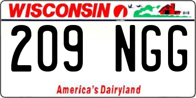 WI license plate 209NGG