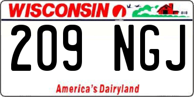 WI license plate 209NGJ