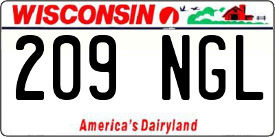 WI license plate 209NGL
