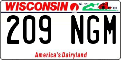WI license plate 209NGM