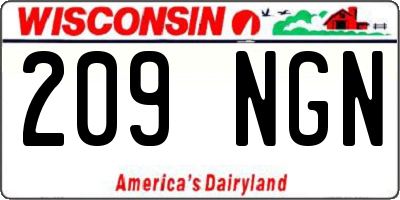WI license plate 209NGN