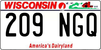 WI license plate 209NGQ