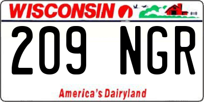 WI license plate 209NGR